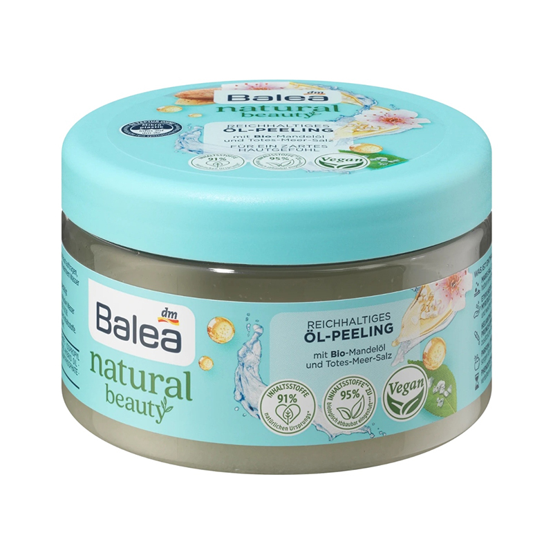 روغن لایه بردار بدن حاوی روغن بادام و گل دریای مرده و نمک balea ol_peeling natural beauty