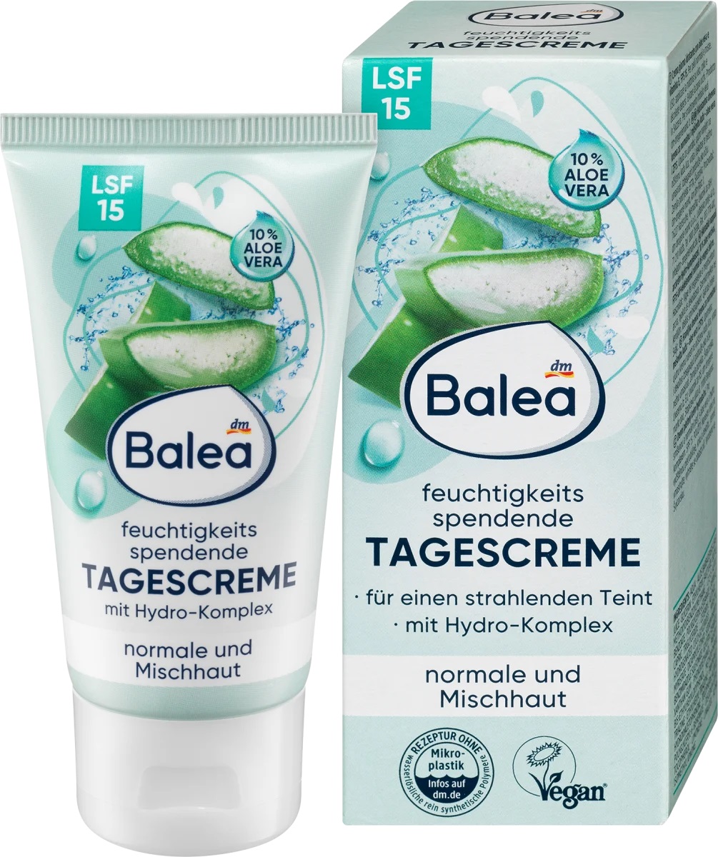 کرم مرطوب کننده تخصصی صورت باله آ مخصوص پوست های نرمال +مختلط تا چرب balea tag crème aloe vera