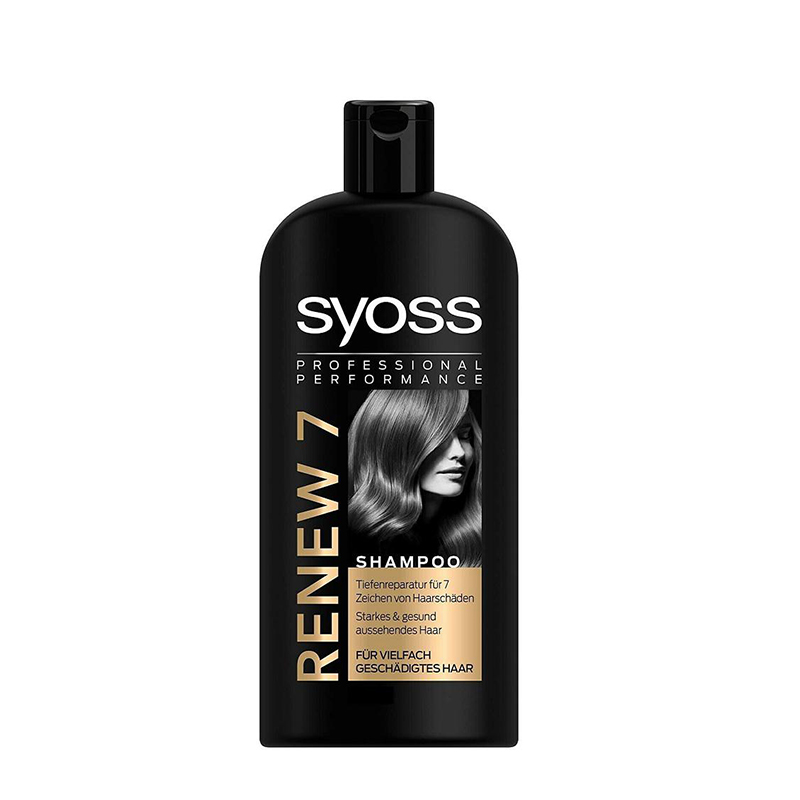 شامپو ترمیم کننده قوی مخصوص موهای بسیار آسیب دیده syoss RENEW 7 500ml