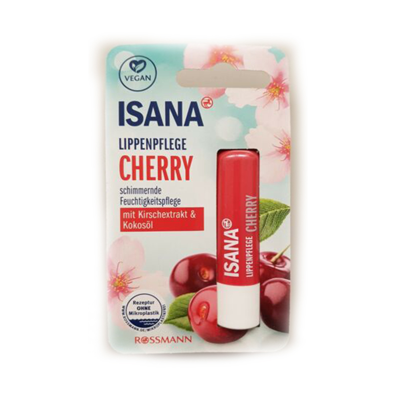 بالم لب رنگی حاوی رایحه آلبالو  و روغن نارگیل ISANA LIPPENPFLEGE CHERRY