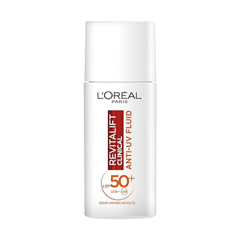 ضد آفتاب فلوئیدی حاوی ویتامین سی loreal anti-uv fluid spf50+ 50ml