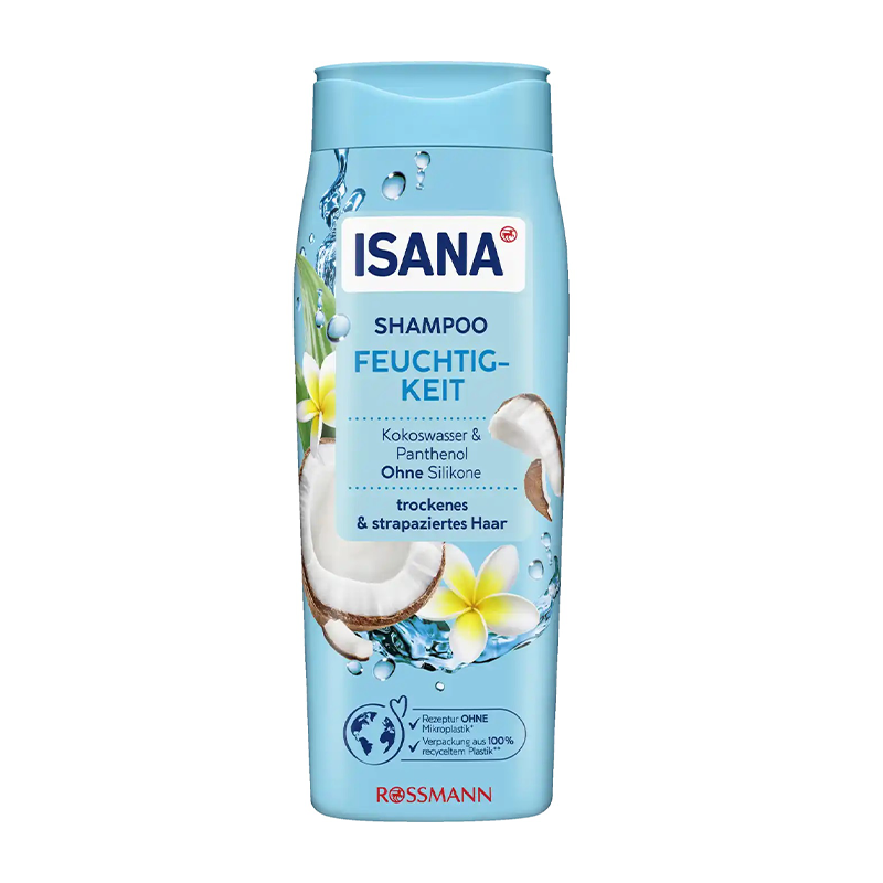 شامپو با عصاره نارگیل مخصوص موهای خشک و آسیب دیده isana shampoo feuchtig keit